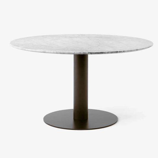 In Between Table SK20 Bianco Carrara Bronzed Center Base