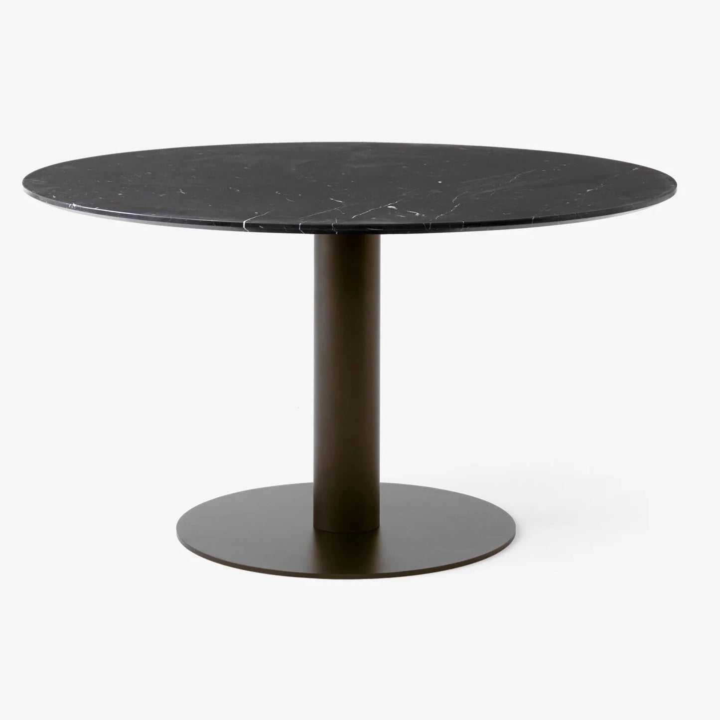 In Between Table SK20 Nero Marquina Bronzed Center Base