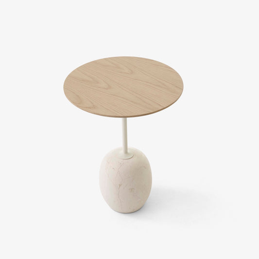 Lato Table LN8 Round Oak Crema Diva Marble