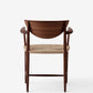 Drawn HM4 With Armrest Natural Paper Cord Walnut