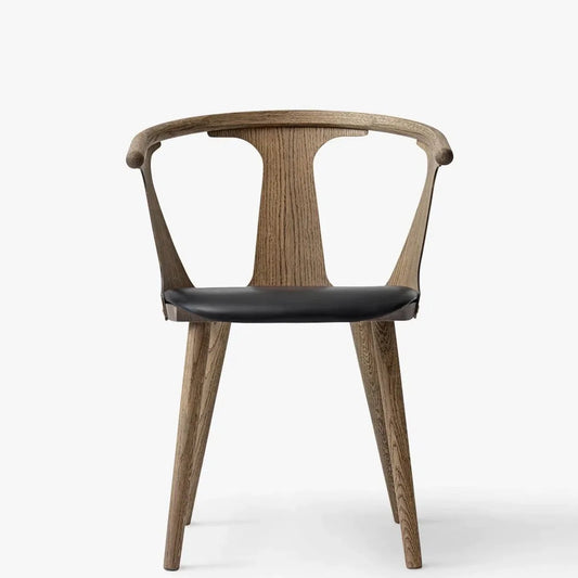 In Between Chair SK2 Black Silk Leather Smoked Oiled Oak